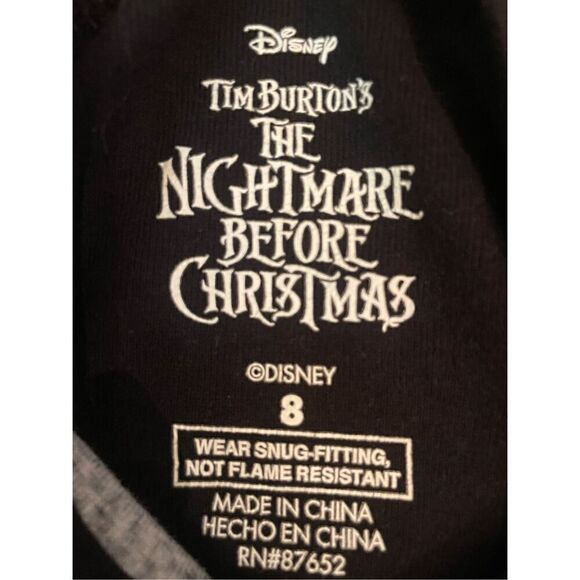The Nightmare Before Christmas “Jack” Face Long Sleeve Black Shirt Size 8 (Boys) - Picture 5 of 6